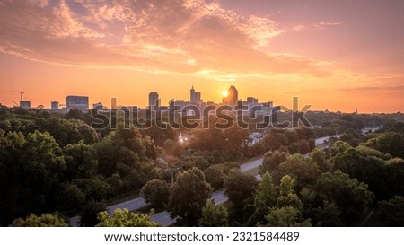 Downtown Raleigh, North Carolina at sunrise. Royalty-Free Stock Photo #2321584489