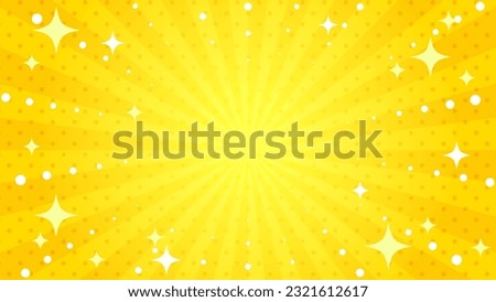 Cute background illustration of concentrated lines with twinkling stars (yellow) Royalty-Free Stock Photo #2321612617