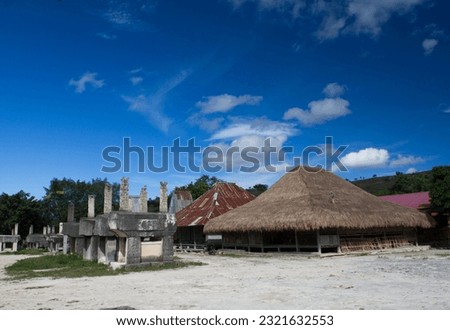 East Sumba, Indonesia - February 23rd 2023 - Old village of Sumba royal families 