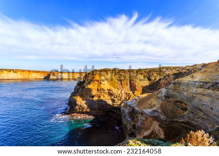 seascape,landscape and skyline of the great ocean road,australia