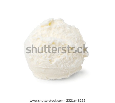 Scoop of delicious vanilla ice cream isolated on white
