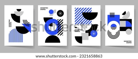 Minimal Geometric Abstract Cover Poster Set. Abstract Shape Background for Magazine Brochure Flyer and Page Layout. Vector Illustration