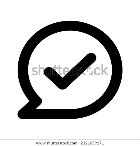 Approve Chat Icon Vector. Simple line icon. Isolate on white background. Vector. Eps 10
