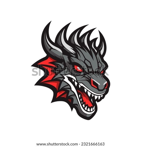 An intricately crafted dragon logo vector clip art illustration, featuring intricate scales and fierce eyes, ideal for branding and tattoo designs