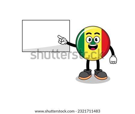 senegal flag illustration doing a presentation , character design