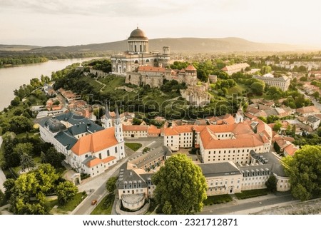 Esztergom, Hungary -the Basilica of Our Lady in Esztergom by the river Danube. Discover the beauties of Hungary. Royalty-Free Stock Photo #2321712871
