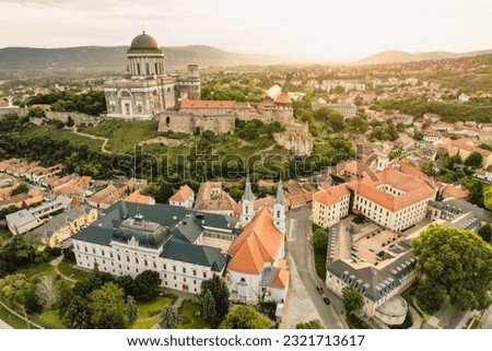 Esztergom, Hungary -the Basilica of Our Lady in Esztergom by the river Danube. Discover the beauties of Hungary.
