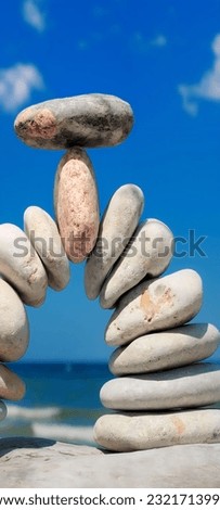 Creative layout made of rocks. Lay flat. Nature concept