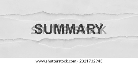 summary sign on white background Royalty-Free Stock Photo #2321732943