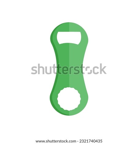 Bottle opener Illustration 2D Style Design. Cartoon Clip Art With Icon Set Of Bottle Opener Green Color. Best Bottle opener Tool.
