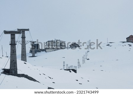 The ski area near the Stelvio Pass, Italy