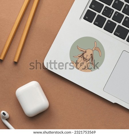Rabbit or Bunny Sticker or Wallpaper or Card Print