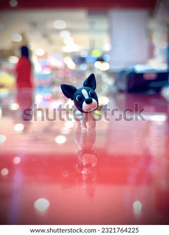 Miniature cute black french bull dog
