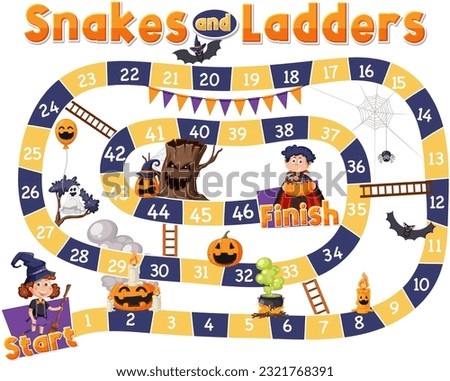 Snakes and Ladders Game Template illustration