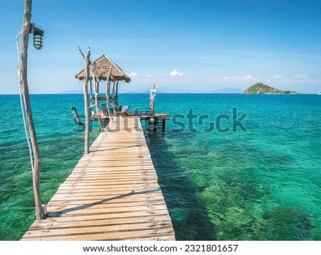 Wooden pier in Koh Mak island, Thailand Royalty-Free Stock Photo #2321801657