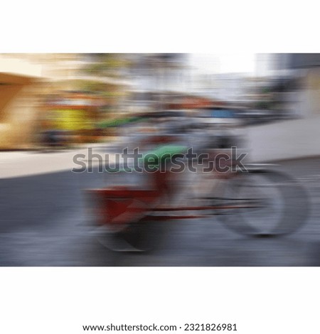 Defocused abstract background of pedicab