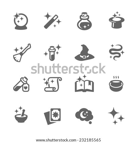 Simple Set of Magic Related Vector Icons for Your Design. 