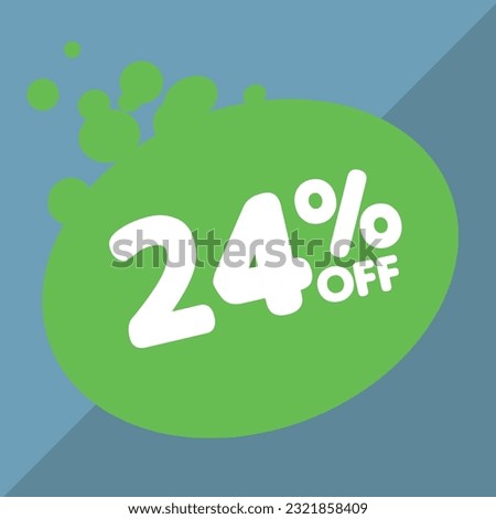 24% off per cent, percentage number in a colored circle, promotion, big sale, colorful background
