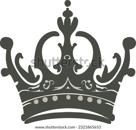 Monochrome vintage antique crown, Crown for king, royal luxury vintage crown for prince or emperor, Vector illustration 32