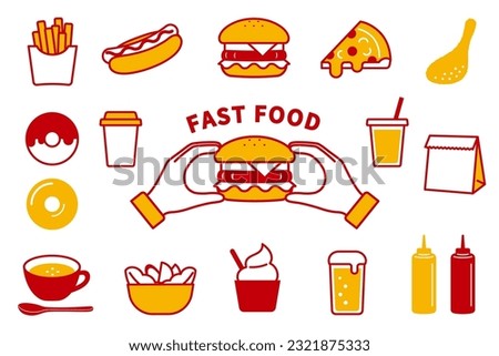 Simple hamburger store icon set Royalty-Free Stock Photo #2321875333