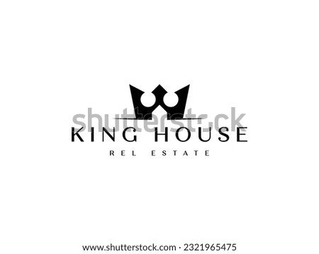 King Queen Crown House Home Real Estate Luxury logo design