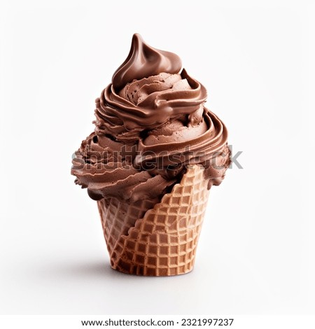 Studio Photography of a Chocolate Ice Cream on a Corn on a simple white background product photo