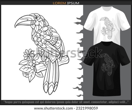 toucan bird Mandala arts illustration isolated on white background.