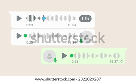 Voice Message Messenger Chat UI kit Light Royalty-Free Stock Photo #2322029287