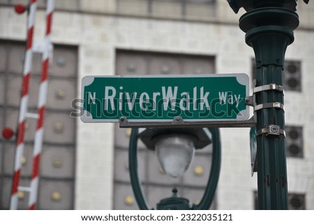 Milwaukee, Wisconsin River Walk street sign outdoors