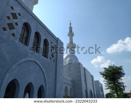 The view of Syekh Zayed Mosque. Big Indonesian Mosque located in Surakarta, Indonesia Royalty-Free Stock Photo #2322045233