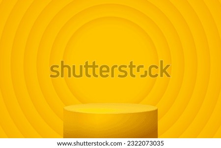 product podium display 3d Empty Cylinder circle in yellow color background