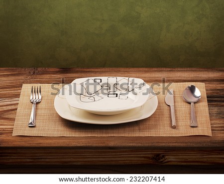 Dinner plate with clipping path