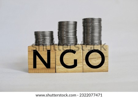 NGO (Non-Governmental Organization) sign on colorful wooden cube