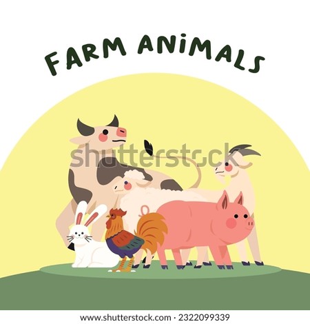 Farm Animal Simple Vector Illustration