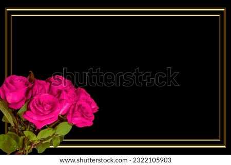 Flat Lay, postcard for death, funeral. beautiful pink roses