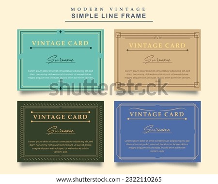 A set of vintage frames with simple lines. This illustration relates to elegance, classic, retro, pattern, European, ornament, decoration,