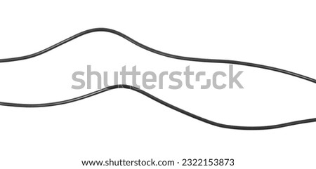 Black cables, wires isolated on white, with clipping path Royalty-Free Stock Photo #2322153873