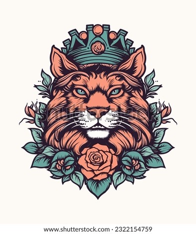 Explore the enchanting world of a cat's grace and beauty, accented with floral decorations in this vibrant vector clip art
