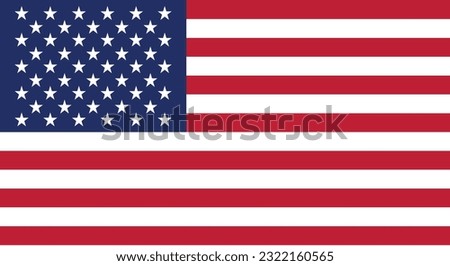 American Flag, USA, America holidays. 4 july banner in flat style