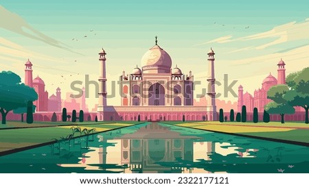 
Taj Mahal India flat design Royalty-Free Stock Photo #2322177121