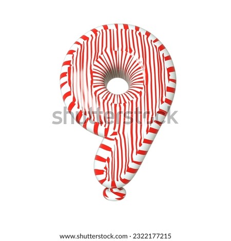 Colorful toy number 9 balloon isolated on white background. Party, birthday, anniversary, and wedding decoration elements. photo image icon. empty copy space for inscription or objects