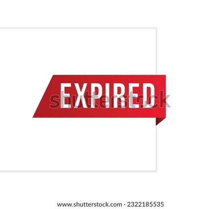 Expired red vector banner illustration isolated on white background