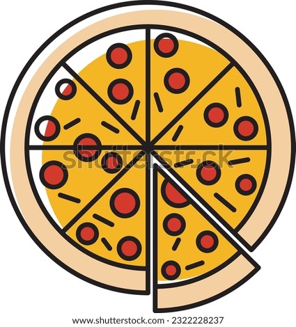 pizza shape design icon vector, this design can be used as a simple cute decorative illustration with food theme
