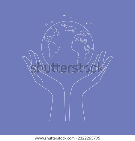 Hands Holding Globe Icon Vector Design. 