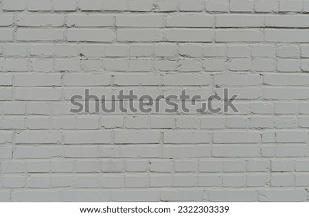 Old Painted Brick Wall Texture Background, Grey Brick Blocks Wall, Ancient Bricks Fence, Retro Stonewall with Copy Space, Brickwork Exterior Mockup
