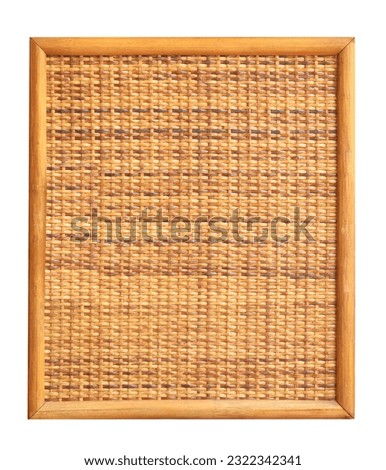 Detail handcraft rattan weaving. Wicker basket texture with frame. Royalty-Free Stock Photo #2322342341