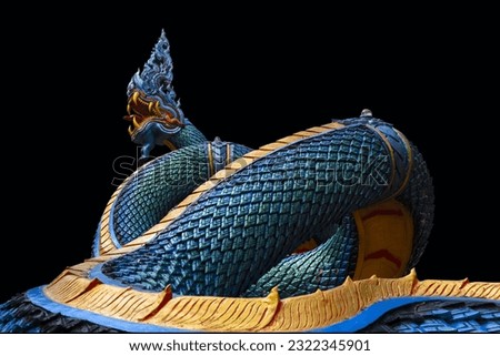 Serpent king or king of naga on black background. Royalty-Free Stock Photo #2322345901
