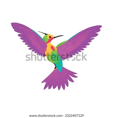 A bird flying isolated on white background. This is a vector art