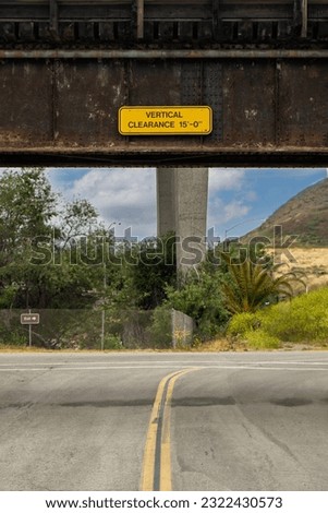 Railroad bridge vertical clearance sign
