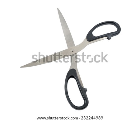 The large scissors of black, isolated image